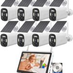 AKAVIG 8 Channel 4MP Solar Security Camera System with Color Night Vision, Two-Way Audio, WiFi Wireless Solar Surveillance Camera Kit with 2TB Hard Drive
