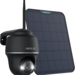 Reolink 4K Wireless WiFi Solar Camera, 355°Pan&Tilt, 2.4/5Ghz WiFi, Night Vision Colour, Compatible with Amazon Alexa, Argus PT Ultra Black+Solar Panel