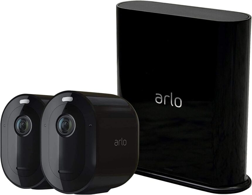 Arlo Pro 3 Wireless Outdoor WiFi Surveillance Camera, 2 Pack Cameras, 2K HDR, 160° Night Vision, Siren, Motion Detection, Two-Way Audio, Arlo Secure Test Included, Black