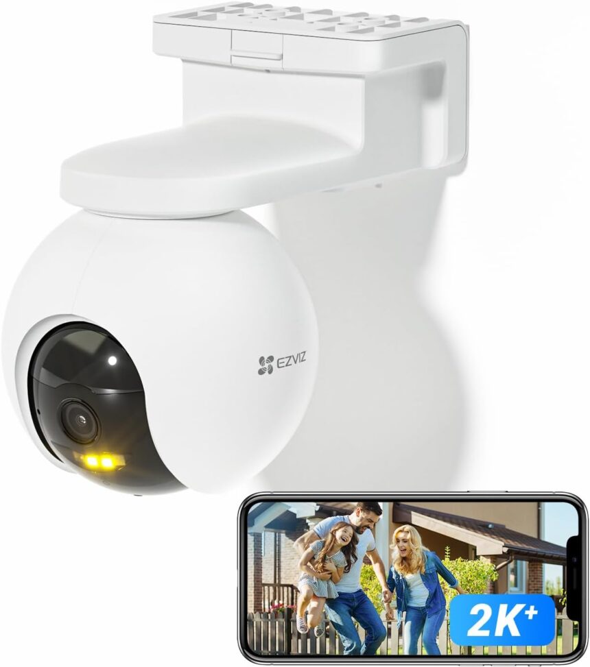 EZVIZ HB8 2K+ Wireless Outdoor WiFi Surveillance Camera, 10400mAh Battery, Built-in Storage 32GB eMMC, Intelligent Tracking, Human Detection, Color Night Vision, Two-Way Audio, Siren
