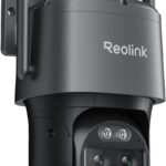 Reolink 4K PTZ Dual Lens Outdoor WiFi Surveillance Camera, Wi-Fi 6 Dual-Band 2.4/5GHz, 6X Zoom, Intelligent Detection, Automatic Tracking, Night Vision Colour, TrackMix WiFi Grey