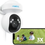 Reolink 4K PTZ Wi-Fi 6 Outdoor Surveillance Camera Optical Zoom 3X Auto Tracking, Human/Vehicle/Animal Detection, Colour Night Vision 2.4/5GHz Two-Way Audio, E1 Outdoor Pro