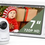 bonoch 7 Inch Baby Camera, Baby Camera 720P, Video Monitor for Baby, 6000mAh 25 Hours, Night Vision, Two-Way Communication, VOX, Automatic Night Vision, Remote PTZ, Lullabies