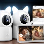 CZEview 2K Baby Monitor 2 Cameras & 5.5 Inches HD Ultra Large Monitor, Top Image Quality, 360°, APP, Night Light & Music, Night Vision, Baby Video Camera, Motion Crying Detection & Alert