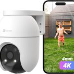 EZVIZ C8c 4K WiFi Surveillance Camera Outdoor 360° with Auto-Zoom Tracking, Human/Vehicle Shape Detection, Colour Night Vision, Two-Way Audio, IP65 Waterproof, Active Defense, 4 mm