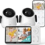 BOIFUN Baby Monitor 2 Cameras, Split Screen, Mobile App and Monitor 4.3" 1080P, Intelligent Detection, 360° Auto Tracking, 4X Zoom, Dual Privacy Protection