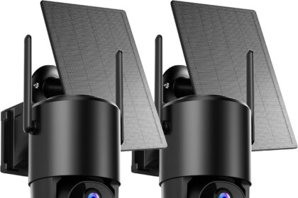 2 Pack Outdoor Wireless Solar WiFi Surveillance Camera: 2K Outdoor Surveillance Camera Battery 360° Rotation Wireless Outdoor Security Camera with Solar Panel PIR Alarm IP66
