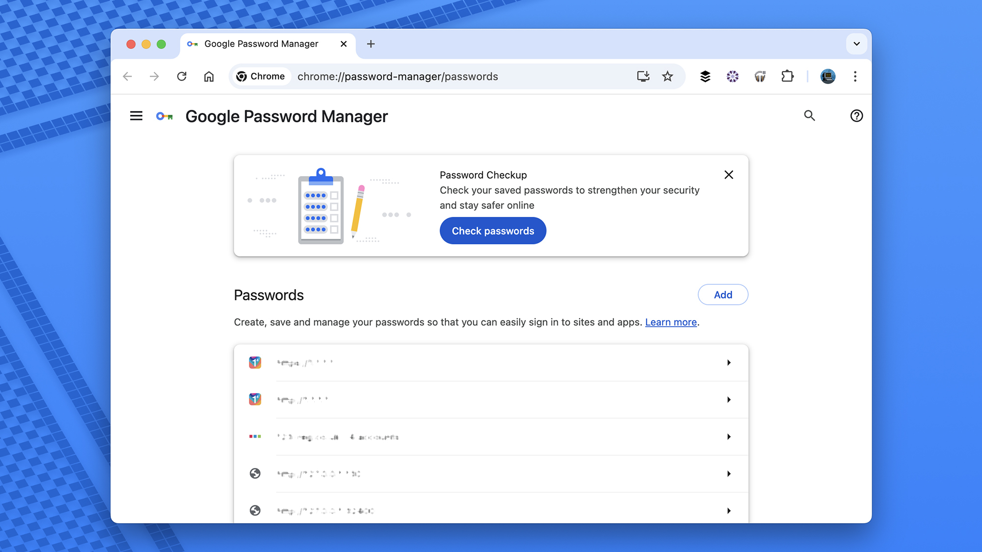 Gestionnaire de mots de passe Google