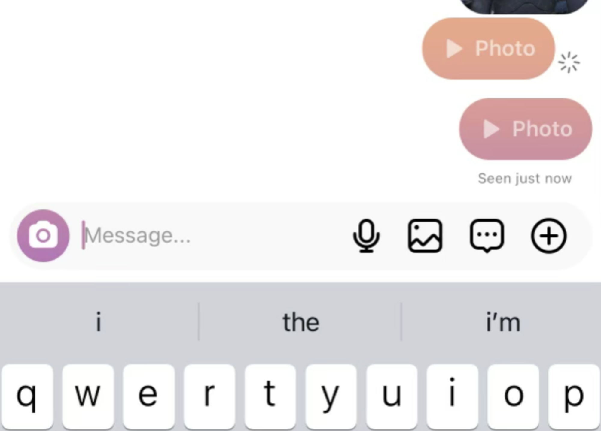 Captures d'écran des messages directs sur Instagram