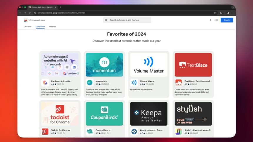 Les meilleures extensions Chrome de 2024 selon Google