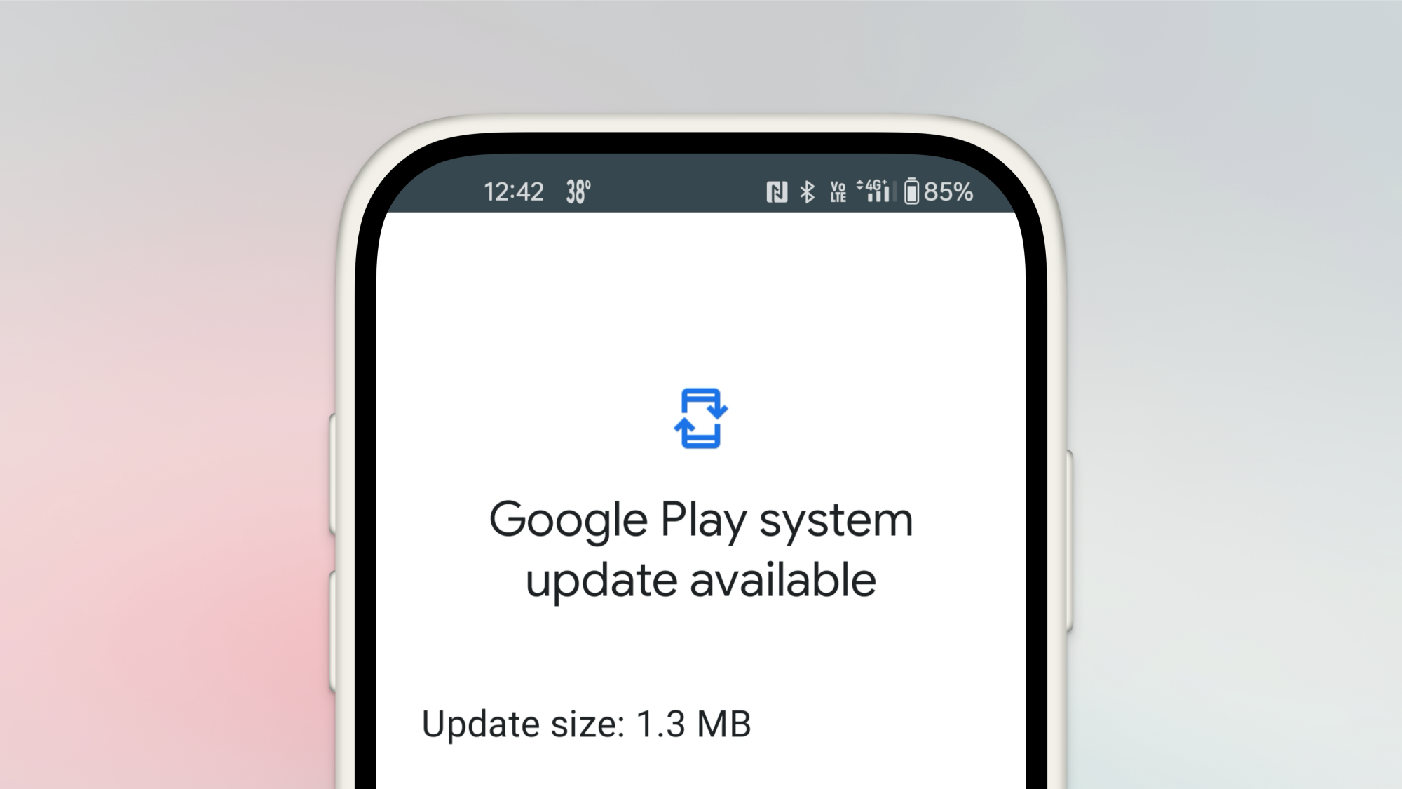 Écran disponible pour les mises à jour du système Google Play.