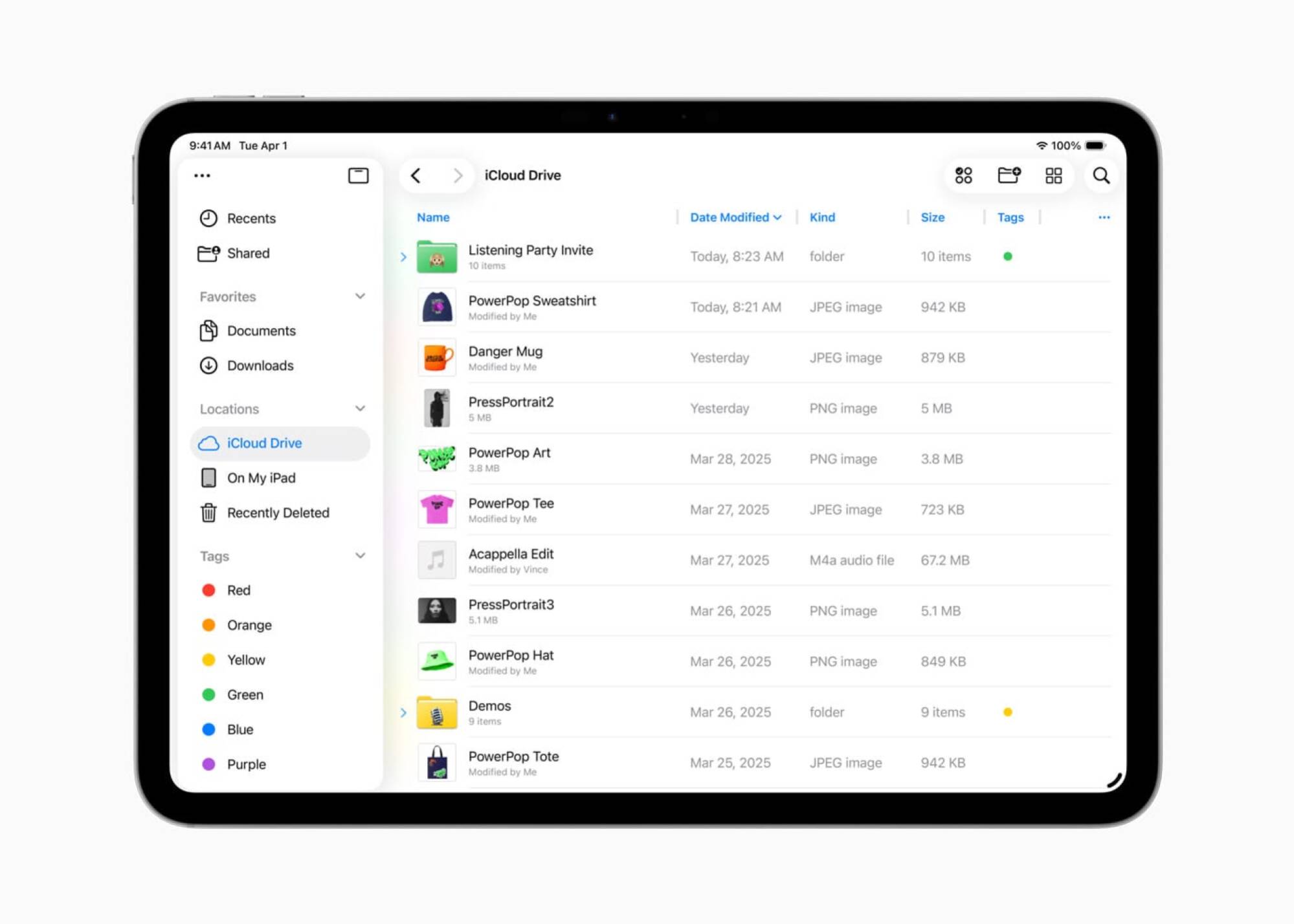 application Fichiers Apple