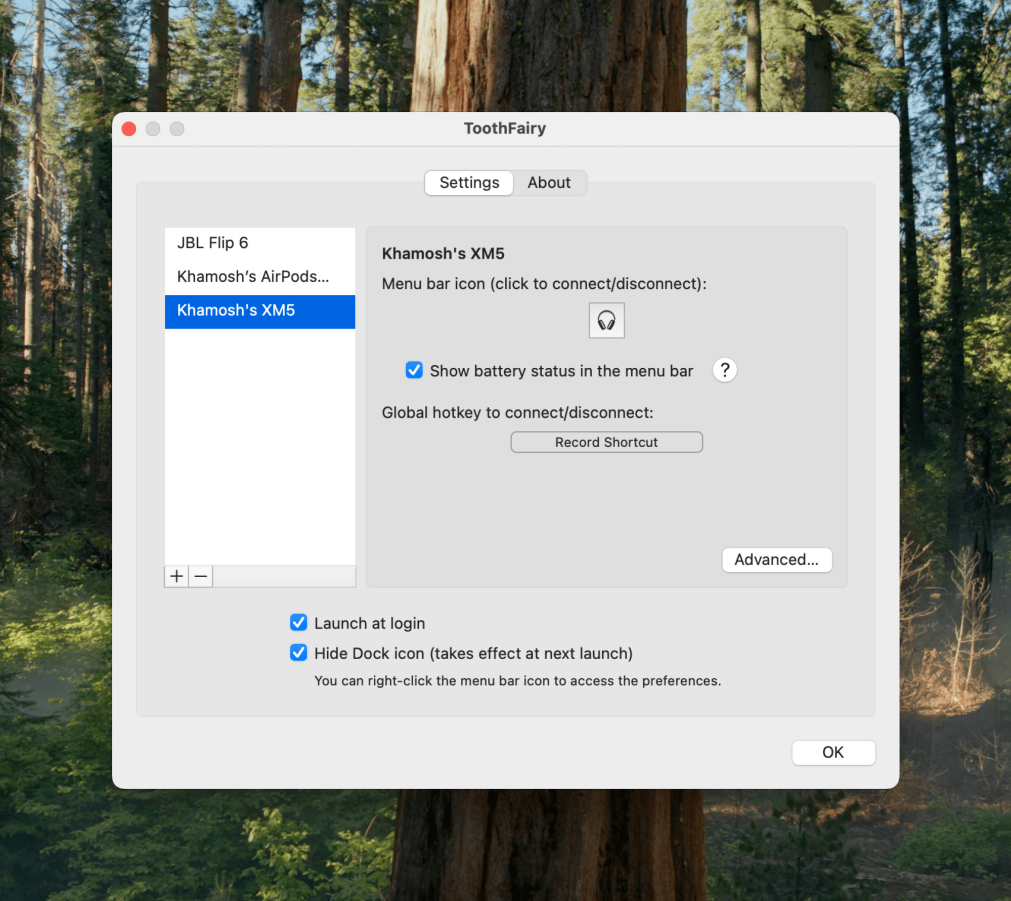 Utilisation de ToothFairy pour connecter et ajouter des appareils Bluetooth.