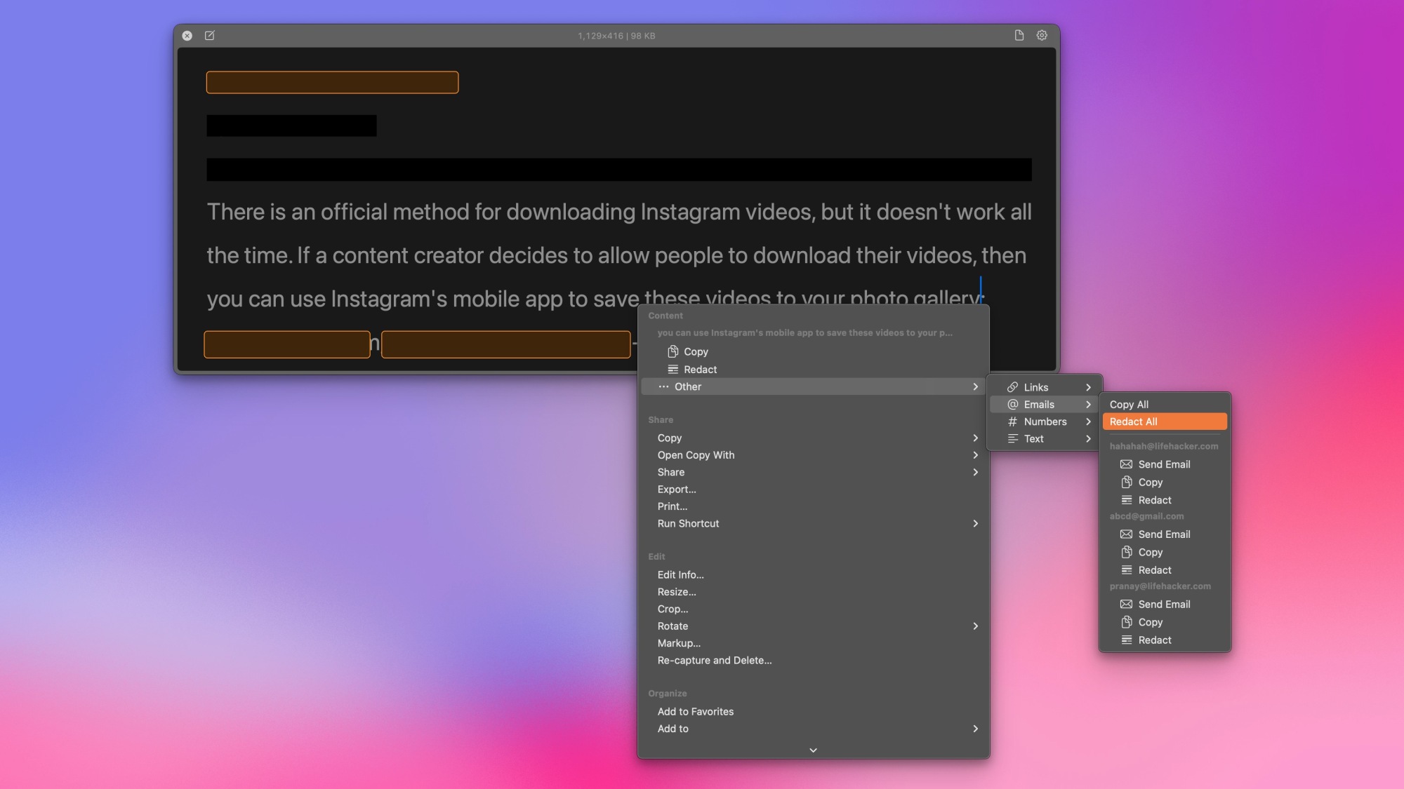 La fonction de rédaction en action dans ScreenFloat 2.